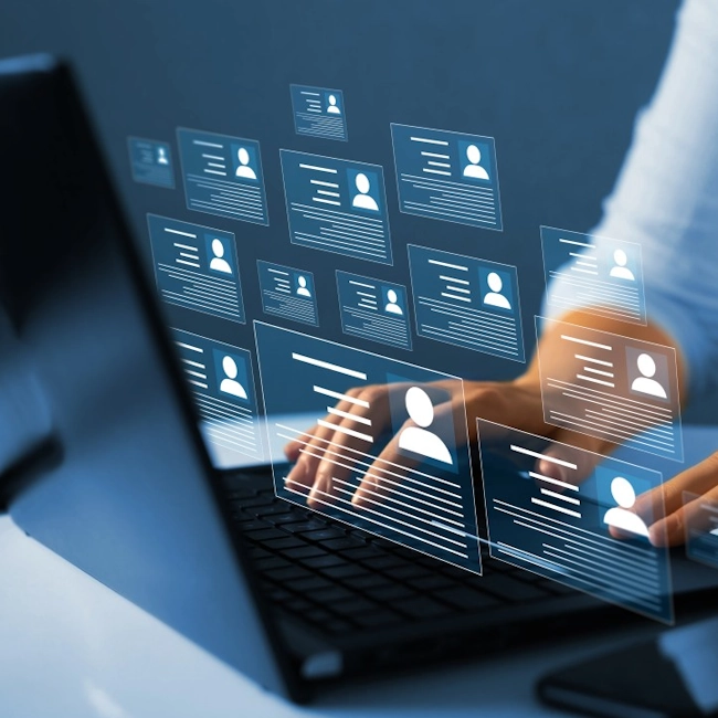 Hexavera workforce analytics dashboard showing real-time reporting and business intelligence visualizations