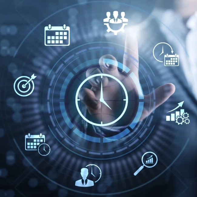 Hexavera Time & Attendance tracking system interface with real-time monitoring