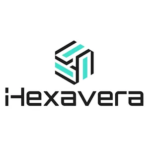 Hexavera official logo, black and green on white surface