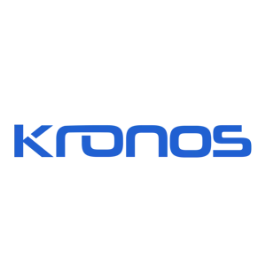 Kronos Events official logo, coral blue on night blue surface